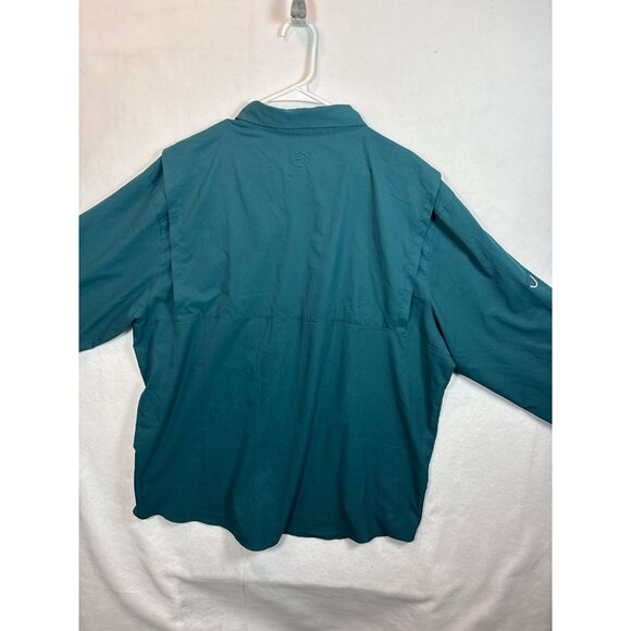 Magellan Outdoors Fish Gear Teal Button-Up Shirt 2XL Classic Fit Mens Short Slee - Picture 11 of 13